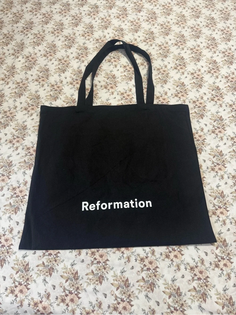 Reformation Black Tote with White Logo